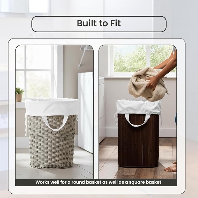 LFH Home Cotton Canvas Extra Large Laundry Bag with Handle, Heavy Duty Drawstring Closure Washable Laundry Bags School Travel, Home, Hotel, College Dorm, Organizer Sack, Toys 28x36-White