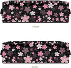 Storage Bins Collapsible Organizer Rectangular Toilet Paper Basket Lightweight Toiletries Organizer for Bathroom Kitchen Office Accessories and Decor, Pink Cherry Blossom Black