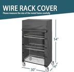 Waterproof Shelving Cover for Storage Shelf and Wire Rack, 30" W x 14" D x 54" H, Heavy-Duty Dust Cover with Nylon Buckle and Hook & Loop Closure (Black, No Shelves)