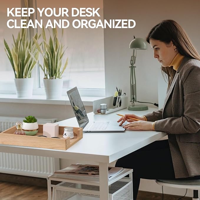 Kirigen Wood Letter-Size Tray Single-Tier (TP-NA)- Wooden Tones Collection Front-Load Documents Tray for Office Desktop Organizer - Desk Magazine, File, Folder, Paper Holder Natural