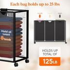 Lifewit Laundry Hamper 3 Section, Large Rolling Laundry Sorter with Shelf & 2 Drawers, Pull-Out Laundry Basket Organizer with Wheels and Removable Bag for Laundry Room Bathroom, Rustic Brown and Black
