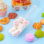 4Pcs Clear Plastic Ice Scoop for Freezer, Mini Candy Popcorn Scoops for Buffet Food Dry Goods, Flour Scoops for Canisters, 7.5 In (Clear)