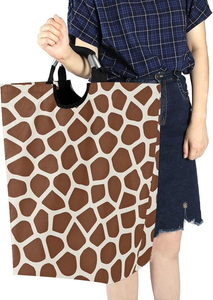 Giraffe Skin Laundry Basket for College Dorm,50L Collapsible Portable Laundry Hamper Storage Basket for Toys Clothes Organizer