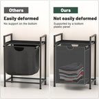 Laundry Sorter with Removable Bag, 16 Gallons Laundry Hamper with Adjustable Feet, Laundry Basket for Laundry Room, Bathroom and Bedroom(Grey and Charcoal Black)