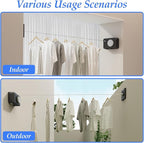 Danpoo Retractable Clothesline Heavy Duty- Anti-Sag Wall Mounted Indoor/Outdoor Clothes Drying Line with Stainless Steel Rope & Pulley System