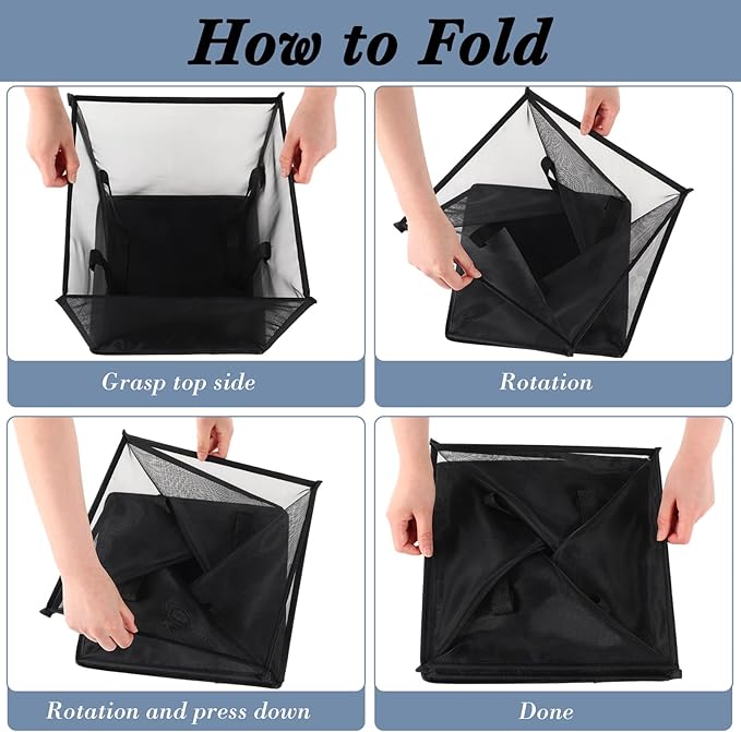 Zopeal 6 Pack Popup Laundry Hamper 13 Inch Collapsible Laundry Baskets with Handles Mesh Clothes Baskets Portable Single Layer Foldable Clothes Hamper Square Bin for Washing (Multicolor,Single-layer)