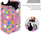 Memphis 80s 90s Laundry Basket for College Dorm,50L Collapsible Portable Laundry Hamper Storage Basket for Toys Clothes Organizer