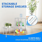 Simple Deluxe 1-Tier Shelving Unit, 15" W x 15" D x 13.8" H Wire Metal Storage Rack, Chrome