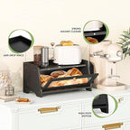 Bread Box for Kitchen Countertop, Large Bread Container Storage, Wooden Farmhouse Bread Box with Window Bread Holder (Black)