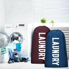 Laundry Bag, Travel Laundry Bag Machine Washable Dirty Clothes Organizer, Large Enough to Hold 4 Loads of Laundry, Easy Fit a Laundry Hamper or Basket (Wine+Navy, 24" x 36")