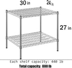 24" Deep x 30" Wide x 27" Height Wire Shelving Kit | 2-Tier | NSF Commercial Storage Rack Unit