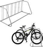 Single Side 6 Bike Floor Rack 110 Inch Length Freestanding Bicycle Parking Stand In Ground Grid Design For Garages Streets Yards And Bike Events Heavy Duty Storage (Grey, Single Side 6 Bike)