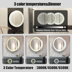 24inch Round Medicine Cabinet with Lights,Led Medicine Cabinet with Defogger,Illuminated Mirror Cabinet for Bathroom,Dimmable,Anti-Fog,3 Colors,Surface Mount Only,White