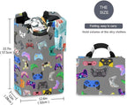 Video Games Laundry Basket for College Dorm,50L Collapsible Portable Laundry Hamper Storage Basket for Toys Clothes Organizer