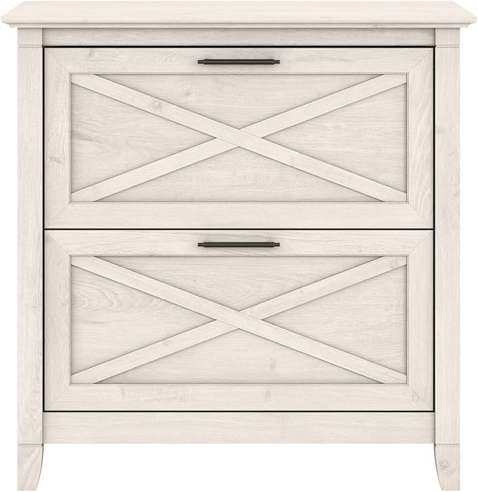 Bush Home Key West 2 Drawer Lateral File Cabinet in Linen White Oak, Document Storage for Home Office, Accent Chest with Drawers