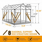 Vasitelan 6 x 10 FT Outdoor Greenhouse, Polycarbonate Greenhouse with Aluminum Frame for Backyard, Green Houses for Outside Garden Backyard, Patio (Silver)