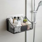 Toilet Paper Storage Basket, Metal Toilet Paper Holder, Self Adhesive Wall Mounted Bathroom Shelves with a Marker Pen, Home Organizers & Storage,Bathroom Decor and Accessories, Black