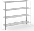 18" Deep x 72" Wide x 64" Height Wire Shelving Kit | 4-Tier | NSF Commercial Storage Rack Unit