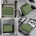 DocSafe Fireproof File Organizer with Lock, Hard-Shell Case Fireproof Document Box with 13 Pocket Accordion File Folder, Portable Home Office Travel Safe Storage for Important Documents Laptop Green