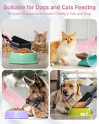 2 Cup Dog Food Scoop(2 Pack), Plastic Pet Food Scoop with Measuring Lines for Accurate Pet Food Portions,Dishwasher Safe (Black and Pink)