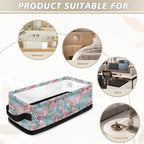 Storage Bins for Organizing Toilet Tank Topper Paper Basket Space-saving Stylish Shelf Bin Decorative Small Items Basket Holder Bathroom Accessories, Pink Flower Marble