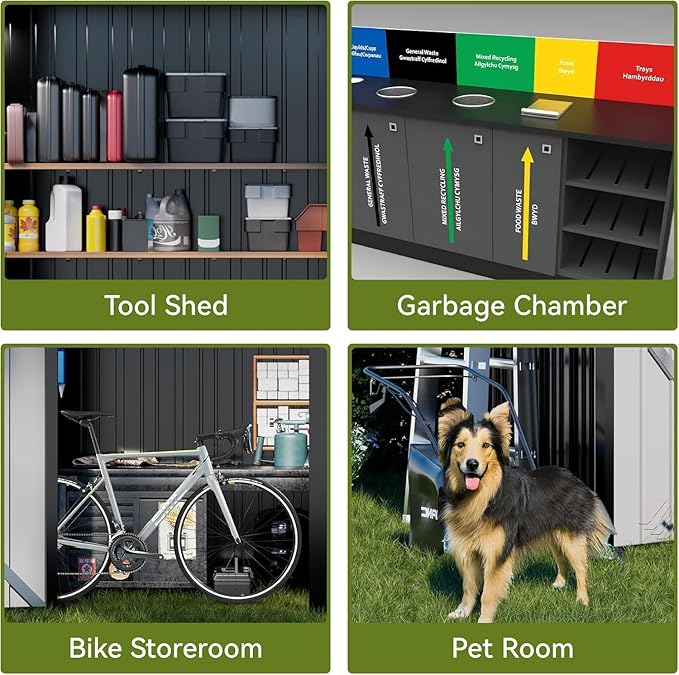 COMHOMA Shed Outdoor Storage Shed Metal,Lockable Doors Tool Sheds with Sloping Roof,Steel Garden Shed with Air Vent for Backyard,Patio,Lawn,Poolside(Grey,5'*3')