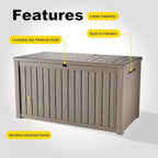 EasyUp 200 Gallon Deck Boxes Resin Large Storage Bins with Lids, Outside Storage Box & Deck Boxes Outdoor Waterproof for Outdoor Use