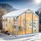 Vasitelan 6 x 10 FT Outdoor Greenhouse, Polycarbonate Greenhouse with Aluminum Frame for Backyard, Green Houses for Outside Garden Backyard, Patio (Silver)