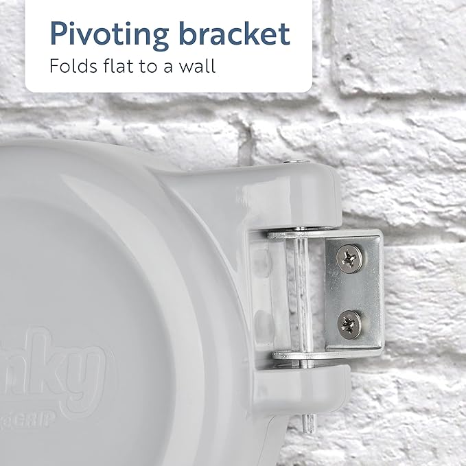 Minky Homecare Outdoor Retractable Clothesline - Heavy Duty PVC Coated Line - Energy and Space Saving Removable Laundry Drying Line - 49 Feet (Gray)