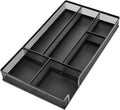 Desk Drawer Organizer, Office Metal Mesh Drawer Divider Organizer Tray with 6 Compartments, Pen Organizer for Desk Drawers Tray Desktop Accessories(COLOR:Black)