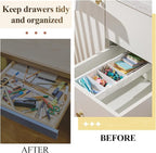 6 Pcs Expandable Drawer Organizer Bins Adjustable Deep Drawer Hanging Organizer Tray Expandable 11.4 to 18.1 Inches Plastic Dividers Storage for Office Bathroom Bedroom Kitchen Desk, White