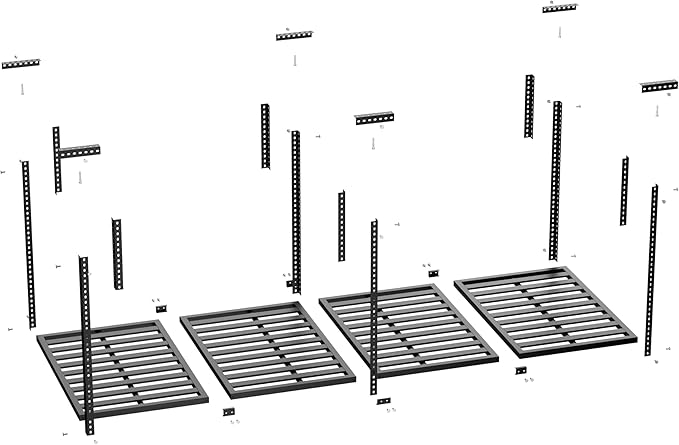 Garage Ceiling Storage Racks 3x8 Ft Heavy Duty Overhead Storage Rack 750 LBS Capacity Adjustable Ceiling Mounted Storage System for Garage Basement Workshop Black