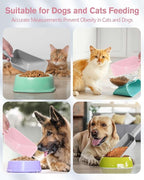2 Cup Dog Food Scoop(2 Pack), Plastic Pet Food Scoop with Measuring Lines for Accurate Pet Food Portions,Dishwasher Safe (Grey and Pink)