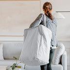 Full Circle Loads of Fun Collapsible Laundry Bag – Pop-Up Laundry Basket for Dirty Clothes & Towels– Organic Cotton with Long Handles - Ideal for Travel & Collapsing - Perfect for Bedroom or Dorm