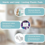 4 packs Laundry Pod Containers for Storage & Organization, Solution featuring Powder Laundry Detergent Container & dryer sheets with bamboo lids and labels. Includes scoops for powder and detergent.
