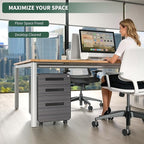 3 Drawer Mobile File Cabinet with Lock,Rolling Under Desk Storage Organizer,Fits A4/Letter/Legal Files, Metal Frame with Wheels for Home & Office