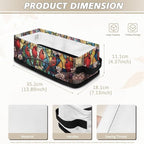 Toilet Paper Storage Basket for Organizing Collapsible Storage Bin Organizer Fabric Basket with Handles for Bathroom Essentials Cosmetics, American Cardinal Red Bird Stained Glass Flower