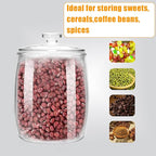 1/2 Gallon glass jars, Cookie Jar & Candy Jar with Lid, Large Food Storage Container,glass jar with lid for Buffet, Coffee & Flour, Laundry Room Storage & Pantry 2pcs
