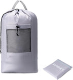 Backpack Laundry Bag,Large Travel Laundry Bags with Shoulder Straps and Mesh Pockets,Laundry Backpack with Drawstring Closure for College,Trave,Dorm, Apartment,Laundromat (Grey)