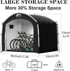 Happy Travel Bike Storage Tent Shed, Outdoor Waterproof Bicycle Covers Shelter with Window for 2/3/4/6/8 Bikes,Oversized Outside Portable Sheds for Lawn Mower,Garden Tools