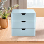 3-Drawer Vanity Organizer, Compact Storage Organization Drawers Blue