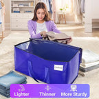 Moving Storage Bags, Moving Supplies Packing Boxes for Moving, Camping, College Dorm Room Essentials for Girls, Blue Tote Bags, Heavy-Duty Storage Bins With Lids And Zippers, 125L 8Pack