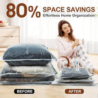 Vacuum Seal Bags for Clothing Travel, 16 Pack (3 Jumbo/3 Large/3 Medium/3 Small/4 Roll) Vacuum Storage Bags with Portable Electric Pump, Space Saver Bags for Luggage, Suitcase, Clothes, and Blankets