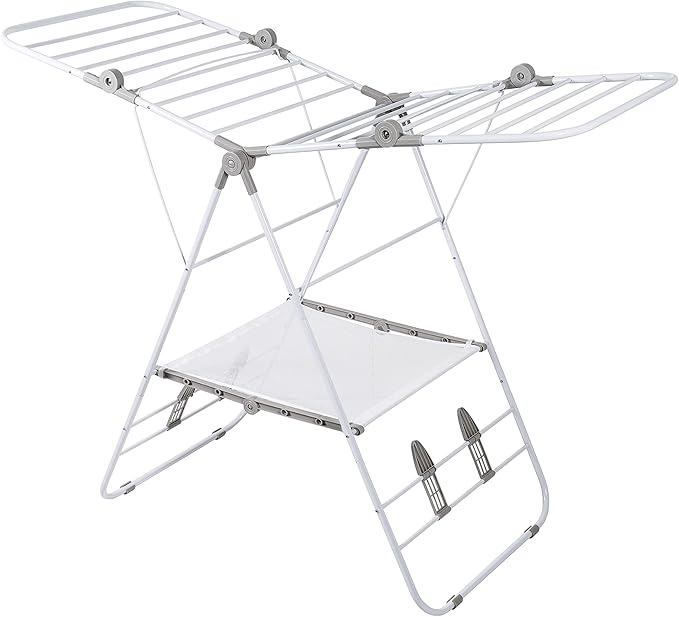 Honey-Can-Do Large Expandable and Collapsible Gullwing Clothes Drying Rack DRY-09805 White