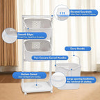 Laundry Sorter Cart, 3 Tier Laundry Hamper for Wash Clothes Storage Basket Organizer Shelf, Bathroom Rolling Cart Utility Storage Organizer Shelf for Kitchen Living Room Bathroom Laundry Room