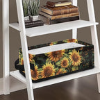 Storage Basket for Organizing Decorative Toilet Paper Storage Bin Multifunctional Organizer Toiletries Basket for Bathroom Closet Shelves Decor, Sunflower Butterfly Black