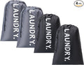 4 Pack XL Travel Laundry Bag, Machine Washable Dirty Clothes Organizer with Drawstring,Large Enough to Hold 4 Loads of Laundry, Easy Fit a Laundry Hamper or Basket Travel Essentials 24" x 36"