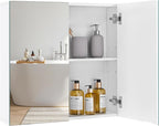 Yaheetech Bathroom Mirror Cabinet, Medicine Cabinet with 2 Frameless Mirrored Doors, Wall-Mounted Storage Cupboard with Adjustable Shelf for Living Room, Laundry Room, Mudroom