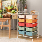RELAX4LIFE Rolling Storage Cart with 10 Drawers - Craft Storage Cart with Lockable Wheels,Utility Cart, Art Cart Organizer for Crafting Storage, Studio, Office, Home, School Rolling Drawer Cart