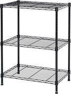 Homeiju 3-Shelf Storage Rack,Adjustable Height Metal Shelving Unit,Heavy Duty Storage Shelving Unit,Wire Rack Shelving,Garage Organizer for Home,Kitchen,Office,Pantry,Garage（13.5"D x 23.4"W x 31"H）